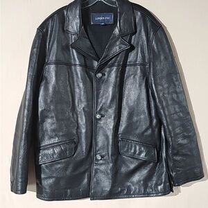 London Fog Men's Dark Leather Jacket